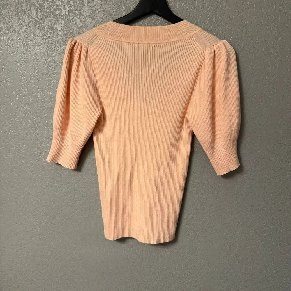 J.Crew women's short-sleeve ribbed sweater with a Scoop Neck Size Small